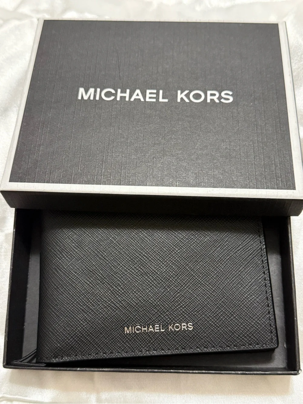 Michael Kors Black Saffiano Leather Card & Key Holder